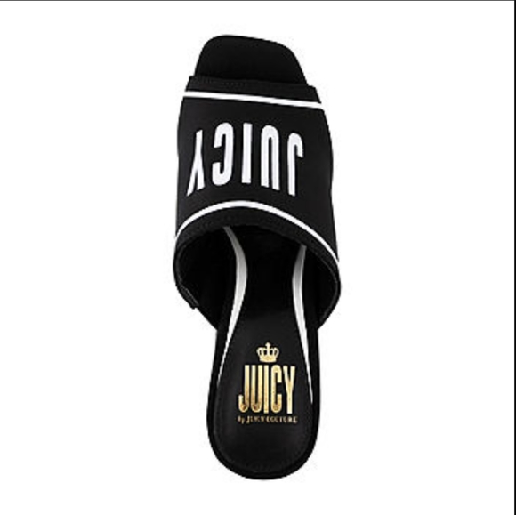 Juicy couture black slip on heel platforms sandals - Picture 8 of 11